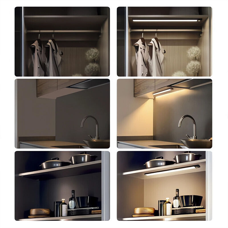 Dimmable LED Motion Sensor Under Closet Light Rechargeable Magnetic Cabinet Lamp